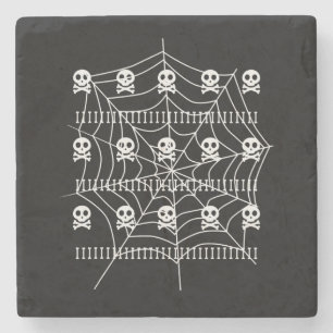 Halloween Skull Spider Web Kostüm Trick Or Treat Steinuntersetzer