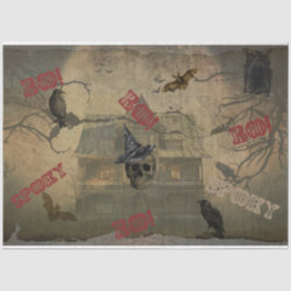 Halloween Skull Spuk House Beängstigend Seidenpapier