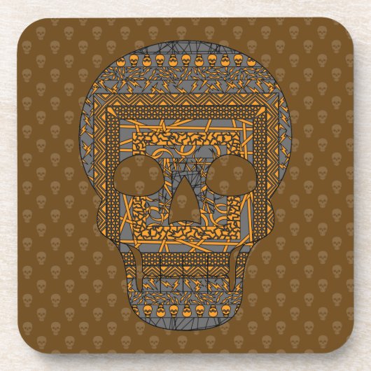 Halloween Skull Square Untersetzer (Vorderseite)