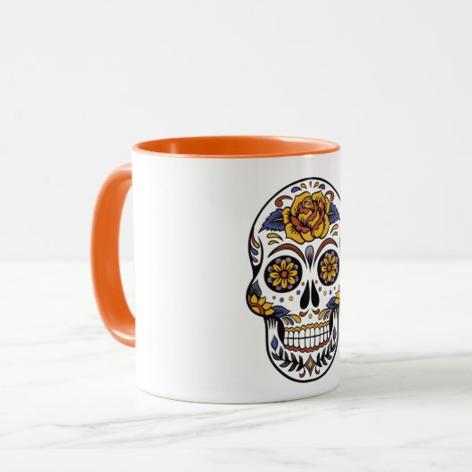 Halloween Skull Tasse (Vorderseite Links)