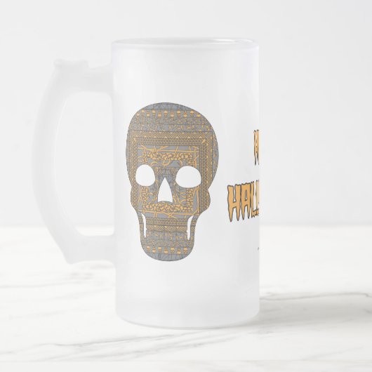 Halloween Skull-Tasse Mattglas Bierglas (Links)