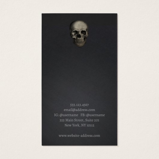 Halloween Skull Theme Earring Display Card (Rückseite)