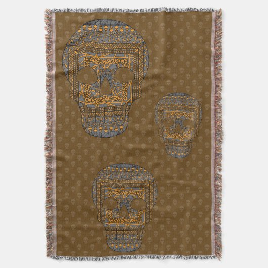Halloween Skull Throw Blanket Decke (Vorderseite Vertikal)
