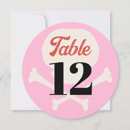 Halloween Skull-Tischnummer Einladung (Vorderseite)