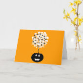 Halloween Skull Topiary Karte (Gelbe Blume)