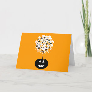 Halloween Skull Topiary Karte