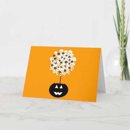 Halloween Skull Topiary Karte (Vorderseite)