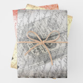 Halloween Skull und Black Cat Script Ephemera Geschenkpapier Set (Beispiel)