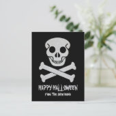 Halloween Skull und Knochen Postkarte (Stehend Vorderseite)