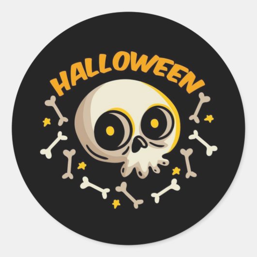 Halloween Skull und Knochen Runder Aufkleber (Vorderseite)
