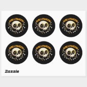 Halloween Skull und Knochen Runder Aufkleber (Blatt)