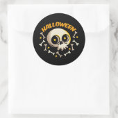 Halloween Skull und Knochen Runder Aufkleber (Tasche)