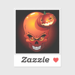 Halloween Skull und Pumpkin Aufkleber