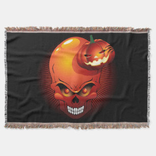 Halloween Skull und Pumpkin Decke