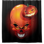 Halloween Skull und Pumpkin Duschvorhang (Vorderseite)