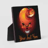 Halloween Skull und Pumpkin Fotoplatte (Vorderseite)