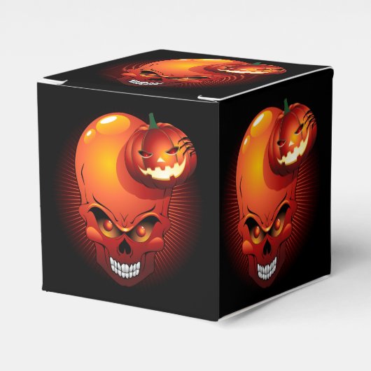 Halloween Skull und Pumpkin Geschenkschachtel (Vorderseite)
