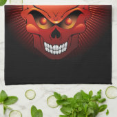 Halloween Skull und Pumpkin Geschirrtuch (Gefaltet)