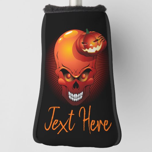 Halloween Skull und Pumpkin Golf Headcover (Rotieren 90)