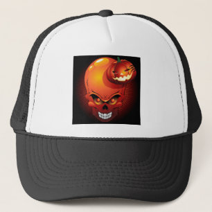 Halloween Skull und Pumpkin-Hut Truckerkappe