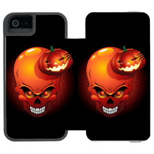 Halloween Skull und Pumpkin Incipio Watson™ iPhone 5 Geldbörsen Hülle