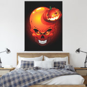Halloween Skull und Pumpkin Leinwanddruck (Insitu (Schlafzimmer))