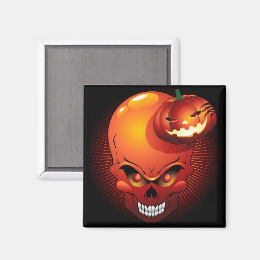 Halloween Skull und Pumpkin Magnet (Vorderseite/Rückseite)