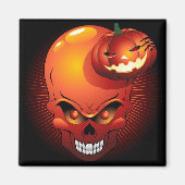 Halloween Skull und Pumpkin Magnet (Vorne)