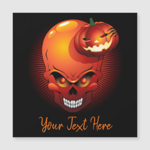 Halloween Skull und Pumpkin Magnetkarte