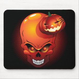 Halloween Skull und Pumpkin Mousepad
