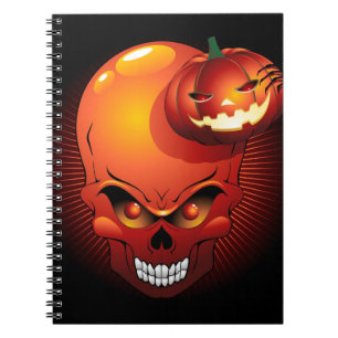 Halloween Skull und Pumpkin Notizblock