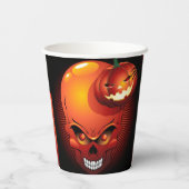 Halloween Skull und Pumpkin Pappbecher (Rückseite)