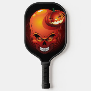 Halloween Skull und Pumpkin Pickleball Schläger