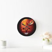 Halloween Skull und Pumpkin Runde Wanduhr (Zuhause)