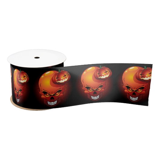 Halloween Skull und Pumpkin Satinband (Spule)