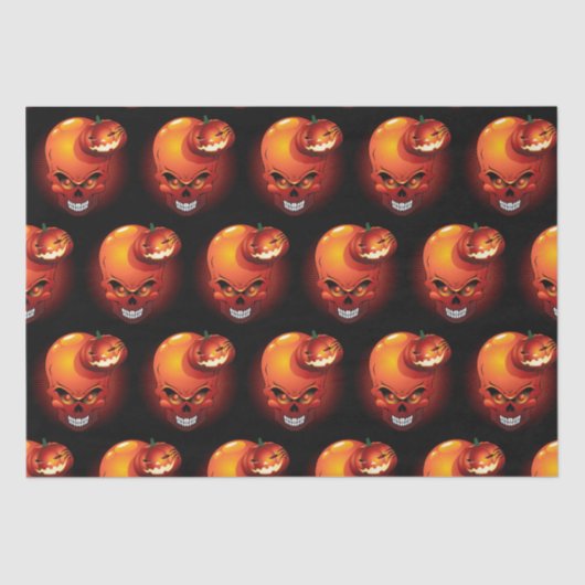 Halloween Skull und Pumpkin Seidenpapier (Vorderseite)