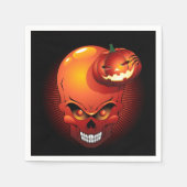 Halloween Skull und Pumpkin Serviette (Vorderseite)