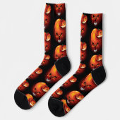Halloween Skull und Pumpkin Socken (Linkes Detail)