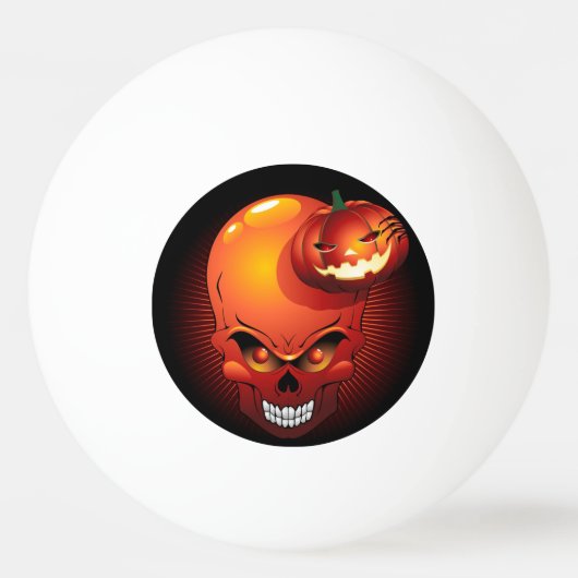 Halloween Skull und Pumpkin Tischtennisball (Vorderseite)