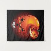 Halloween Skull und Pumpkin Wandteppich (Vorderseite (Horizontal))