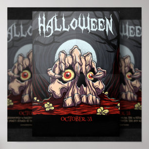 Halloween Skull und Zombie Claw Poster