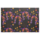 Halloween-Skullies mit Blumenkronen Stoff (Fat Quarter (45,7 x 55,9 cm))