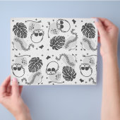 Halloween Skulls and Blätter Scrapbook Paper Flyer (Hand)