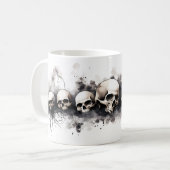 Halloween Skulls Design Keramik Tasse (Vorderseite Links)