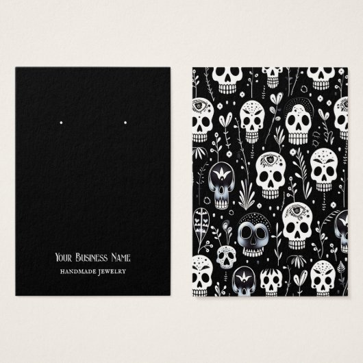 Halloween Skulls Earring Display Card (Vorne & Hinten)
