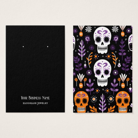 Halloween Skulls Earring Display Card (Vorne & Hinten)