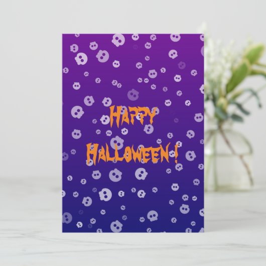 Halloween Skulls Flat Card (Stehend Vorderseite)