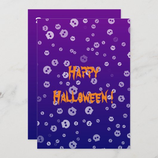 Halloween Skulls Flat Card (Vorne/Hinten)