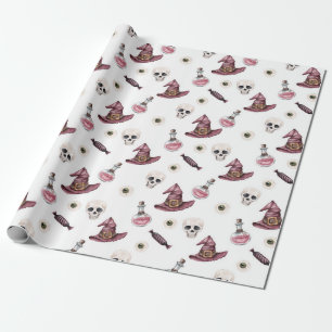 Halloween Skulls, Hexenhats, Tränke und Eyeball Geschenkpapier