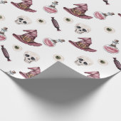 Halloween Skulls, Hexenhats, Tränke und Eyeball Geschenkpapier (Ecke)